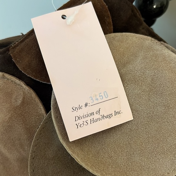 Prezzo Faux Suede Circles Bag with Wood Bead Handle - Picture 6 of 8